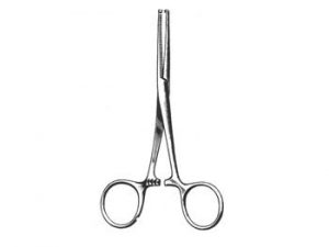 Pinza emostatica in acciaio inox Kocher - curva - 16 cm - 1 x 2