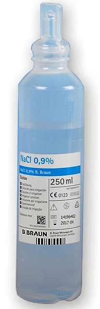 Torinomed - Soluzione fisiologica di irrigazione e di lavaggio Ecolav NaCl 0,9% - B Braun, non richiudibile, sterile, 250 ml