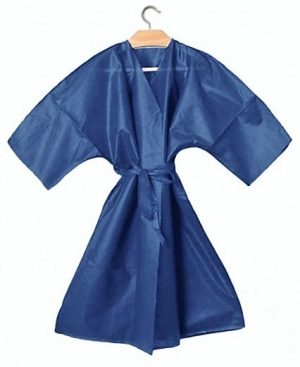 Torinomed - Kimono monouso blu scuro in polipropilene con cintura in vita, maniche a tre quarti, taglia unica