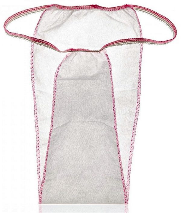 Torinomed - Tanga TNT donna monouso con elastico - colore bianco - taglia unica - confezione singola - busta da 100 pz.