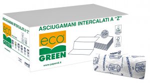 TORINOMED - Asciugamani interfogliati a “Z”  in carta Eco Green, 2 veli, confezione da 3000 pezzi (15 pacchi da 200)