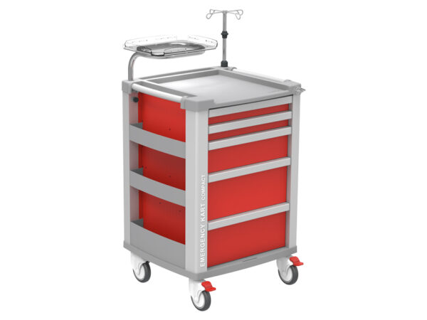 CARRELLO EMERGENZA COMPACT KART - rosso - TORINOMED