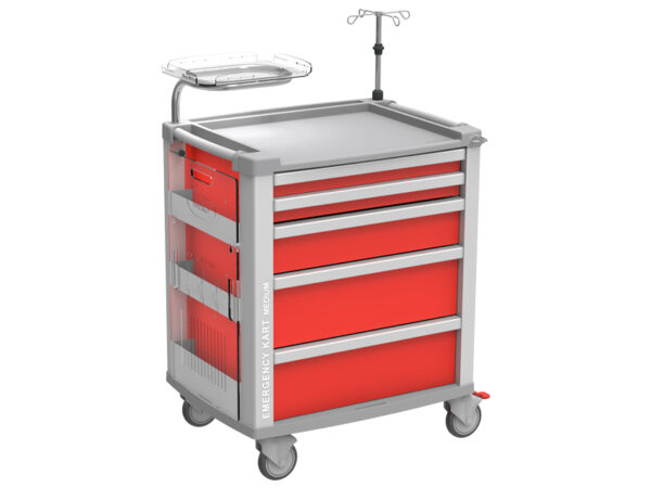 CARRELLO EMERGENZA MEDI KART - rosso CARRELLO EMERGENZA MEDI KART - rosso - TORINOMED