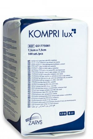 TORINOMED - "KOMPRIlux" Compresse di garza non sterile cm. 7,5 x 7,5 - 16 strati